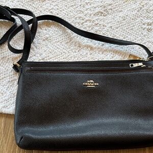 Coach Black Crossbody Bag with Gold Accents